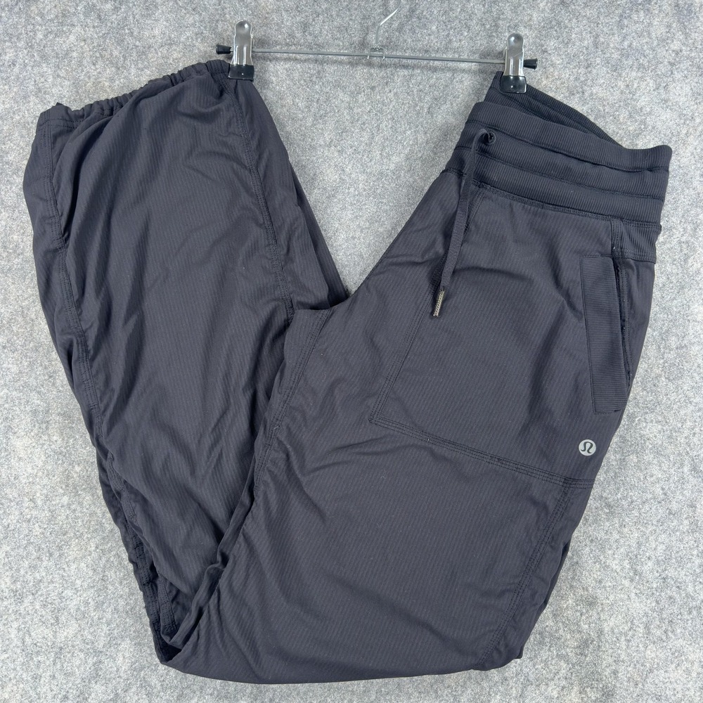 Lululemon Dance Studio Pants Womens 6 Black Woven Track Elastic Hem Relaxed Fit